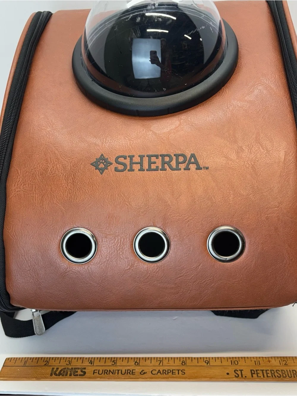 SHERPA Brown Bubble Backpack Cat Carrier with Viewing Dome